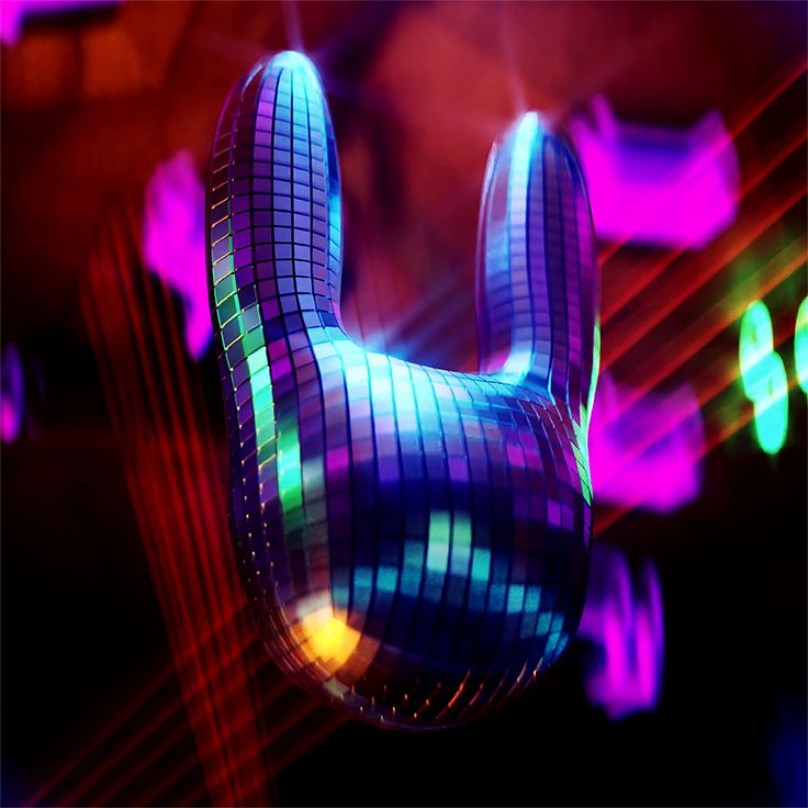 Disco ball with bunny ears